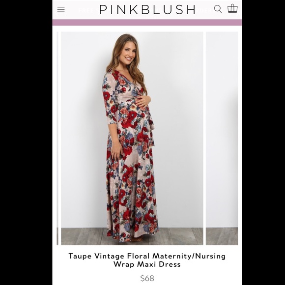 Pinkblush Dresses & Skirts - Red pink blush maternity dress with mid sleeves